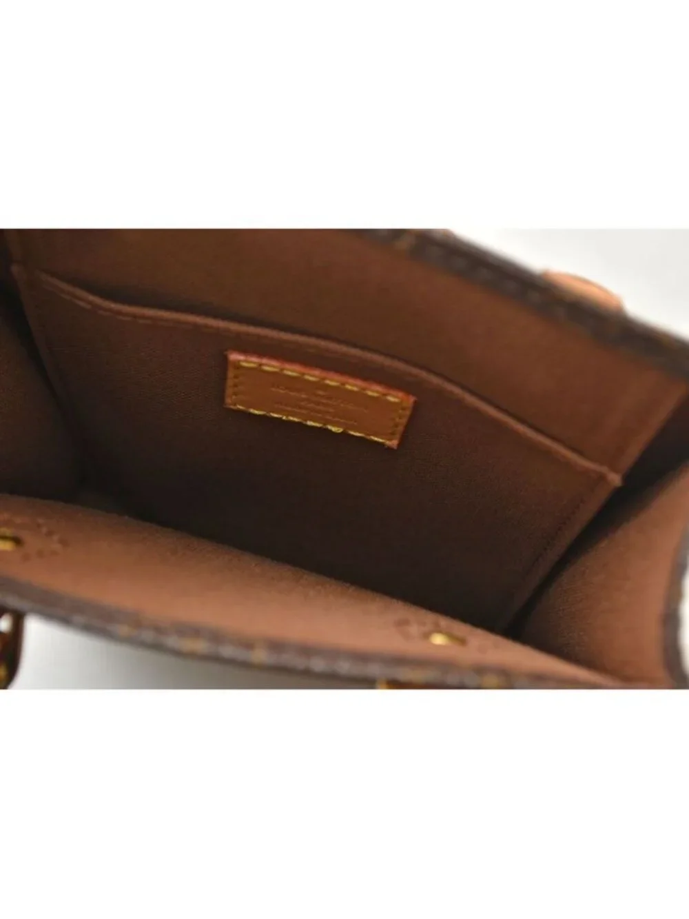 Louis Vuitton Monogram Petit Sac Plat 2-Way Shoulder Bag Brown